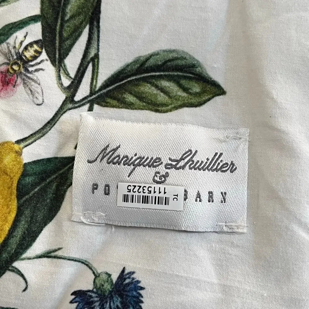 Pottery Barn Monique Lhuillier Positano Comforter & Sham 99 x 91 Lemon Print